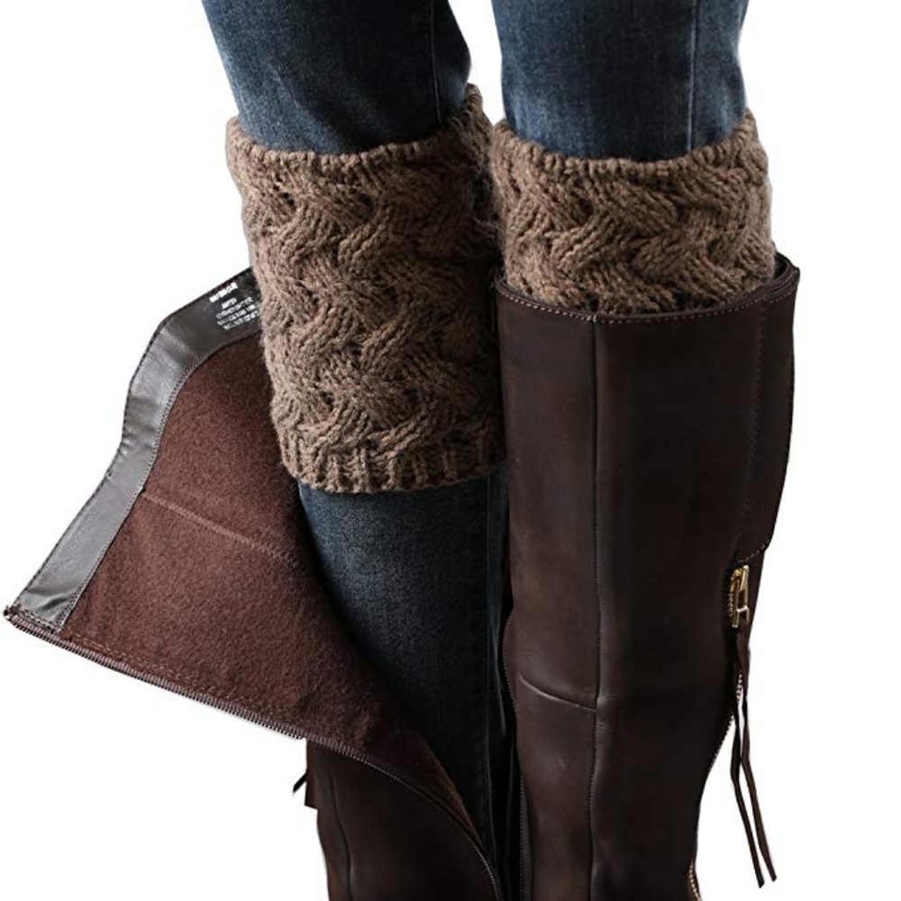 Women Short Crochet Boot Cuffs Winter Leg Warmers